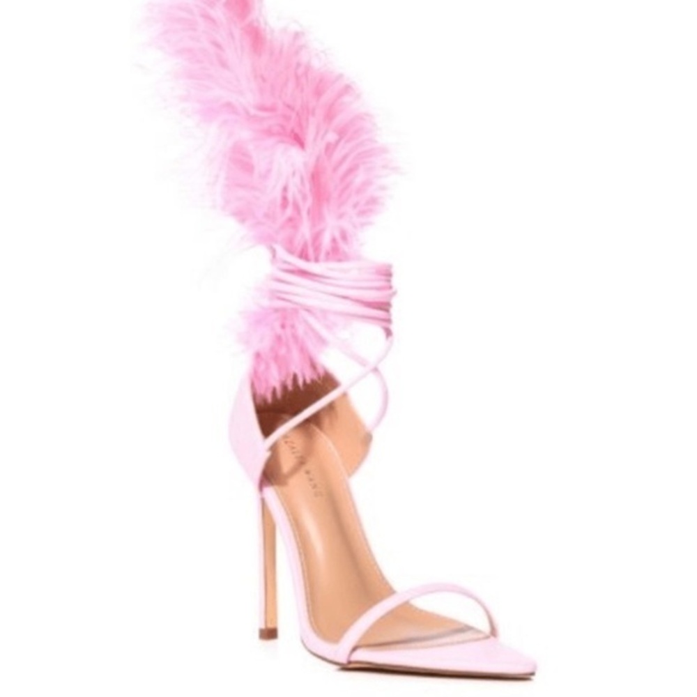 Pink Feather Heels